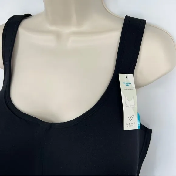 NEW LIVI High-Impact Wicking Women's Mesh Padded Adjustable Underwire Sports Bra