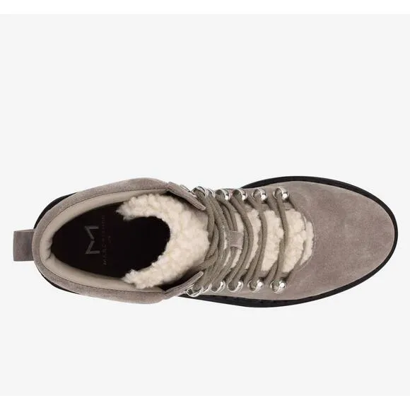 NEW Marc Fisher LTD Grey Suede Leather Nairy Hiking Boots, Sz 9.5M (JJ)