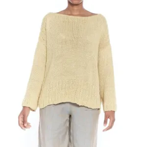 NEW MATTHILDUR hysop knitted cotton sweater in apricot