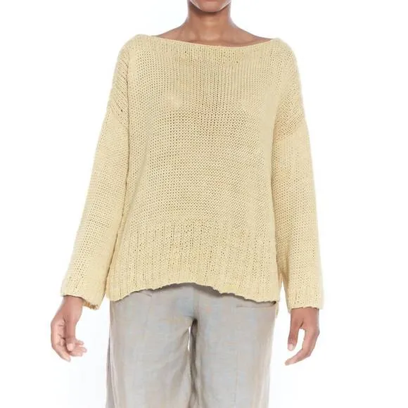NEW MATTHILDUR hysop knitted cotton sweater in apricot