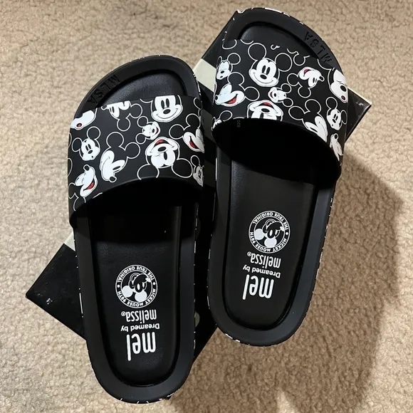 NEW Mel by Melissa Dreamed Mickey Mouse Slide Sandals