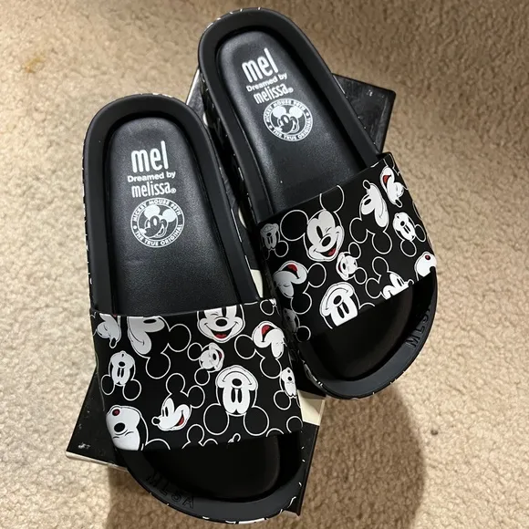 NEW Mel by Melissa Dreamed Mickey Mouse Slide Sandals