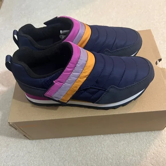 NEW Merrell Women's Alpine Moc Strap Polar Slip On Sneakers Retro Navy Sz 8