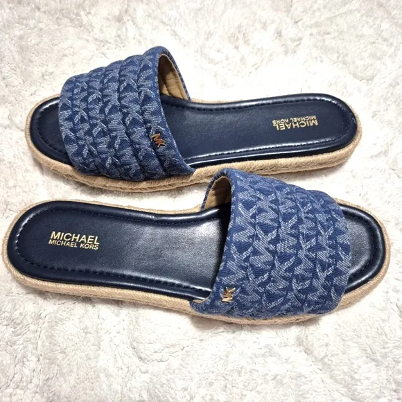 NEW Michael Kors Blue Women's Slide Sandals..SIZE:10