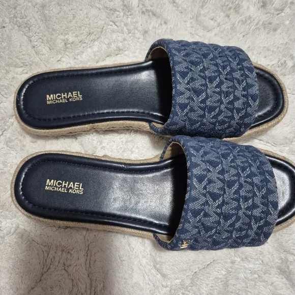 NEW Michael Kors Blue Women's Slide Sandals..SIZE:10