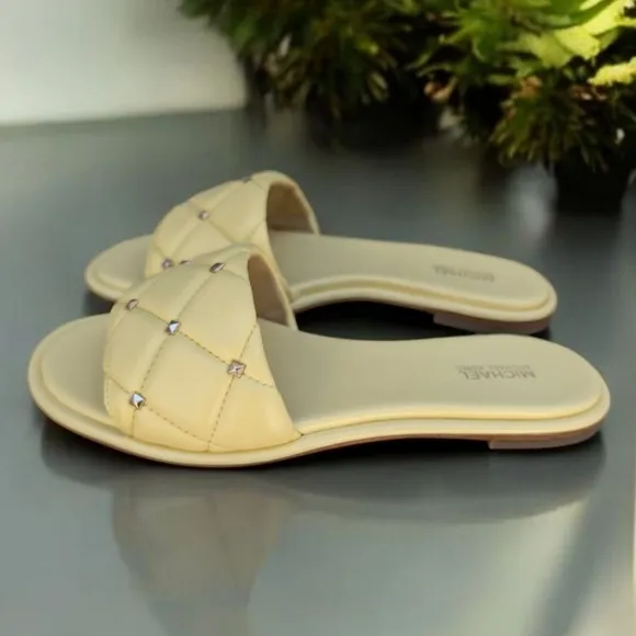 New Michael Kors Women's Rina Slide Sandals In Buttercup Size 7