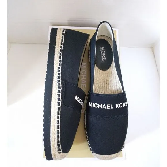 New! MICHAEL KORS Women's Vicky Espadrille Flats Shoes Black Size 9.5