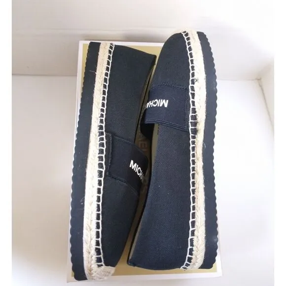 New! MICHAEL KORS Women's Vicky Espadrille Flats Shoes Black Size 9.5
