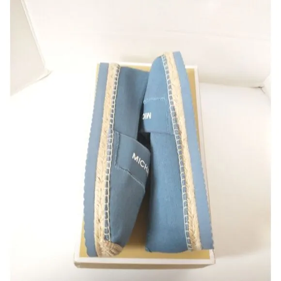 New! MICHAEL KORS Women's Vicky Espadrille Flats Shoes Denim Blue Size 9