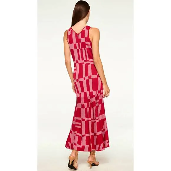 NEW MISA LOS ANGELES brenna knit midi dress in red/pink