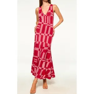 NEW MISA LOS ANGELES brenna knit midi dress in red/pink