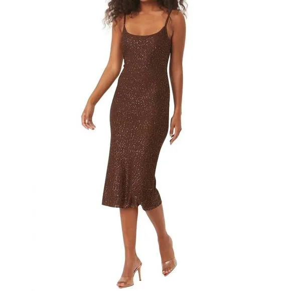 NEW MISA LOS ANGELES lisette dress in chocolate shimmer