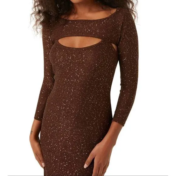 NEW MISA LOS ANGELES lisette dress in chocolate shimmer