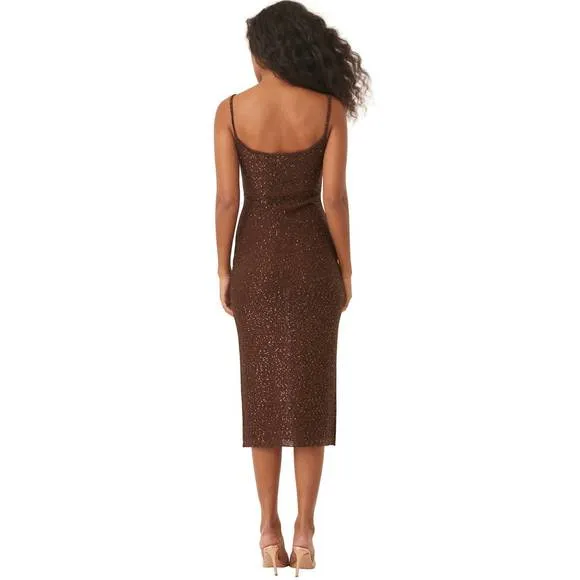 NEW MISA LOS ANGELES lisette dress in chocolate shimmer