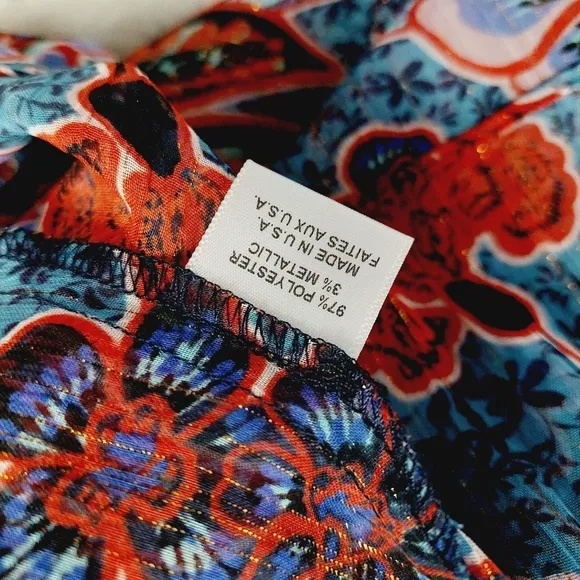 New Misa Women's Blue Floral Tara Cerulean Blouson Mini Dress P2684