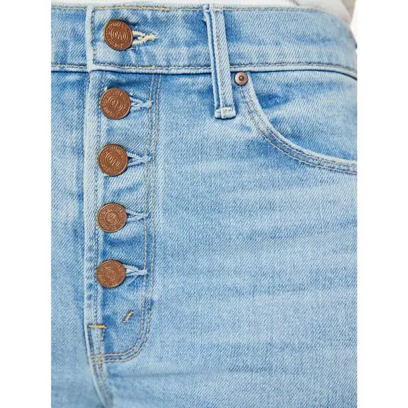 NEW MOTHER the pixie dazzler ankle fray jean in ivy league cowboy