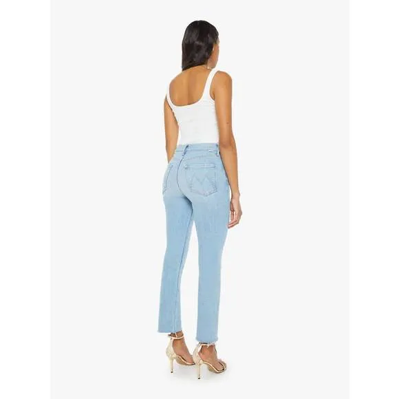 NEW MOTHER the pixie dazzler ankle fray jean in ivy league cowboy
