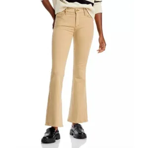 NEW MOTHER weekender high rise flare jeans in sand
