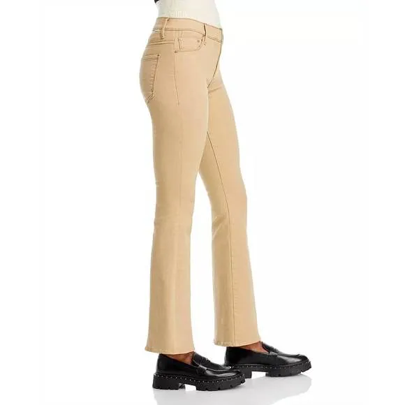 NEW MOTHER weekender high rise flare jeans in sand