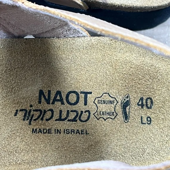 NEW NAOT 9, 40 Kayla Neutral Beige Tan Leather Supportive Popular Sandals
