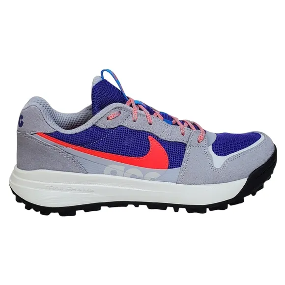 New Nike Acg lowcate sneakers men size 8 wolf grey bright crimson lace up suede