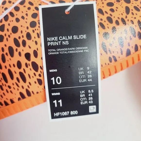 NEW Nike Calm Slide Electric Pack Sandals Slides HF1067-800 Size 10 Orange