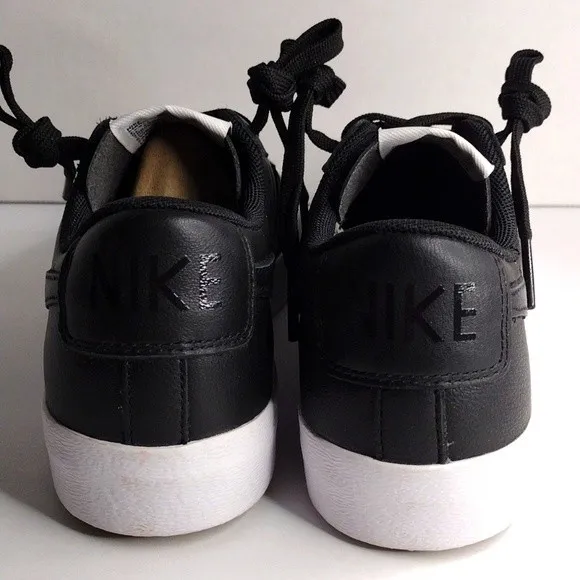 New Nike Women's Black Blazer Leather Low Top Slip on Sneakers US 6