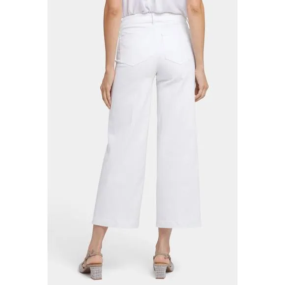 NEW NYDJ teresa wide leg ankle jeans in optic white
