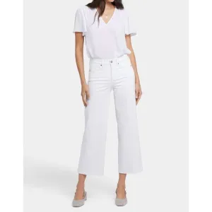 NEW NYDJ teresa wide leg ankle jeans in optic white