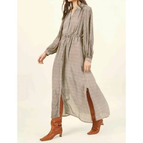 NEW OMIKA aria midi dress in talie gulf