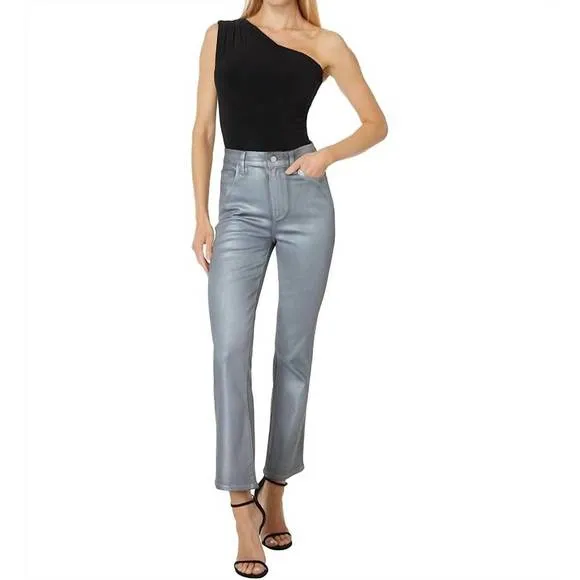 NEW PAIGE claudine jeans in silver shimmer