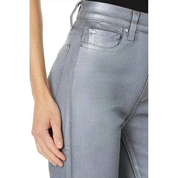 NEW PAIGE claudine jeans in silver shimmer
