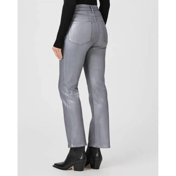 NEW PAIGE claudine jeans in silver shimmer