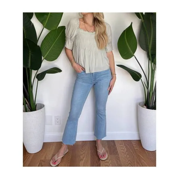 NEW PAIGE vintage colette raw hem jeans in park ave