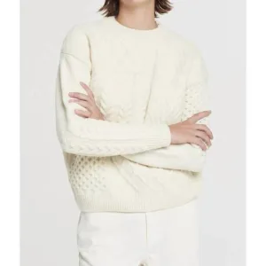 NEW POMANDÈRE crewneck with patchwork pattern in butter