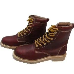 NEW REGA MEXICO Men's Size 9 Lace Up Work Boots Red Leather Composite Toe
