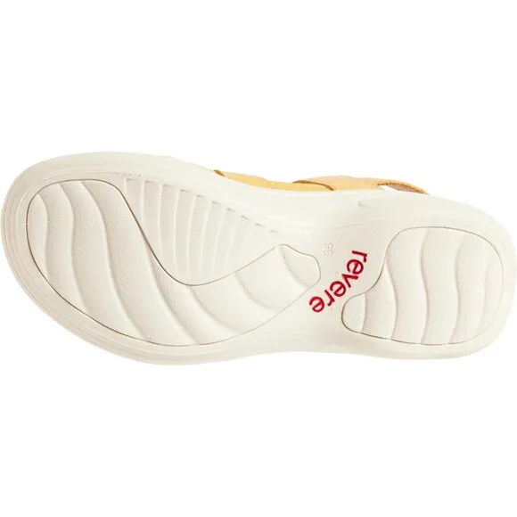 NEW REVERE Emerald Sandals - Leather, Wide For Women in mustard 253