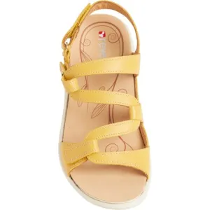 NEW REVERE Emerald Sandals - Leather, Wide For Women in mustard 253