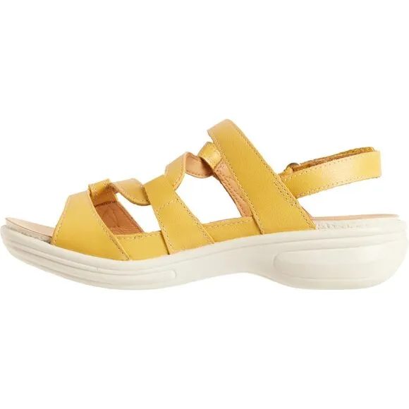 NEW REVERE Emerald Sandals - Leather, Wide For Women in mustard 253