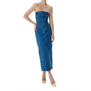 NEW RONNY KOBO leopol dress in indigo wash