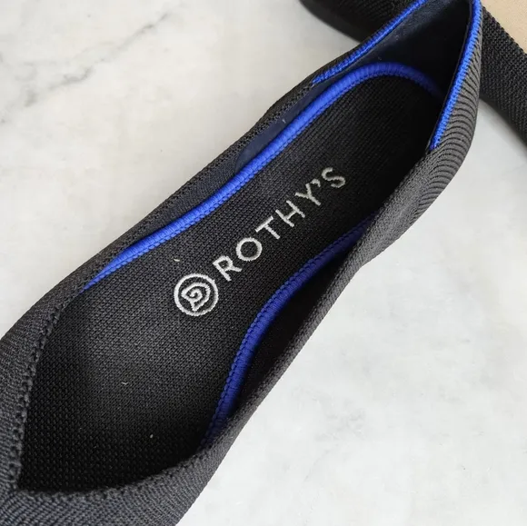 NEW Rothys rounded toe black flats shoes women size 7