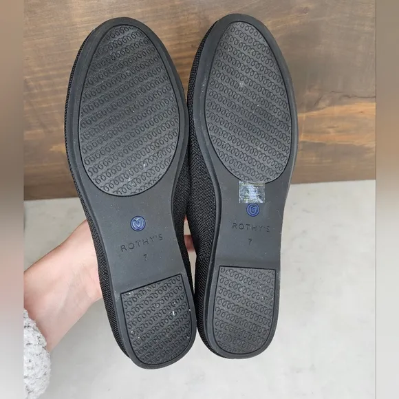 NEW Rothys rounded toe black flats shoes women size 7