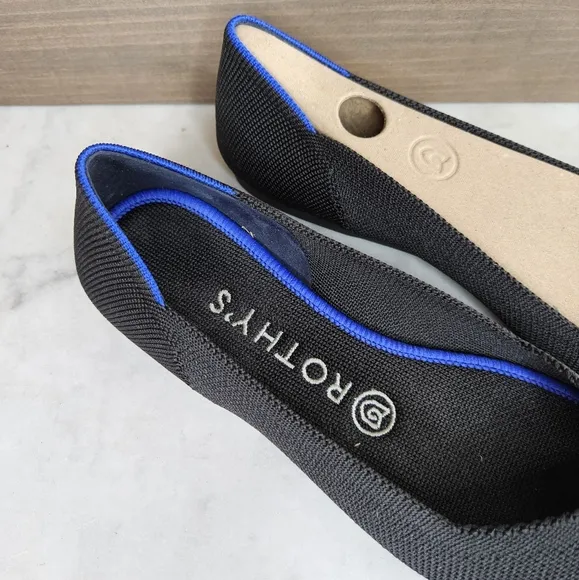 NEW Rothys rounded toe black flats shoes women size 7