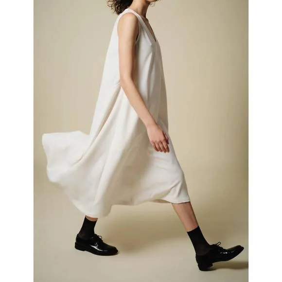 NEW SAINT ART nadine v neck dress in ivroy