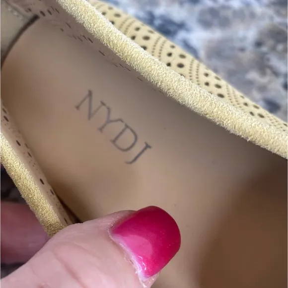 New Sample Shoe  NYDJ - Suede Perforated Loafers - Denver Honey Gold 6