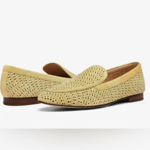 New Sample Shoe  NYDJ - Suede Perforated Loafers - Denver Honey Gold 6