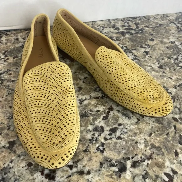 New Sample Shoe  NYDJ - Suede Perforated Loafers - Denver Honey Gold 6