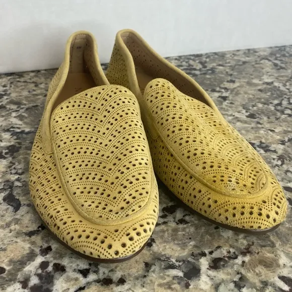 New Sample Shoe  NYDJ - Suede Perforated Loafers - Denver Honey Gold 6