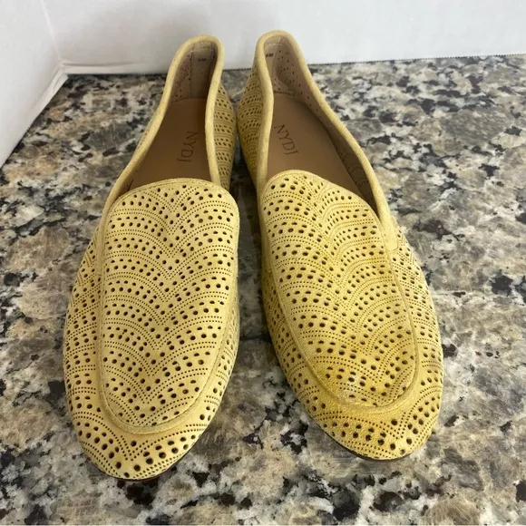 New Sample Shoe  NYDJ - Suede Perforated Loafers - Denver Honey Gold 6