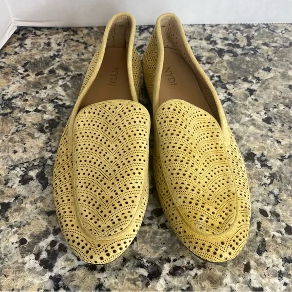 New Sample Shoe  NYDJ - Suede Perforated Loafers - Denver Honey Gold 6